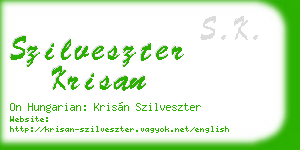 szilveszter krisan business card