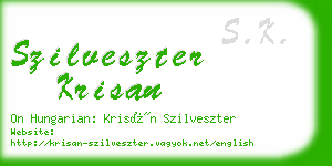 szilveszter krisan business card